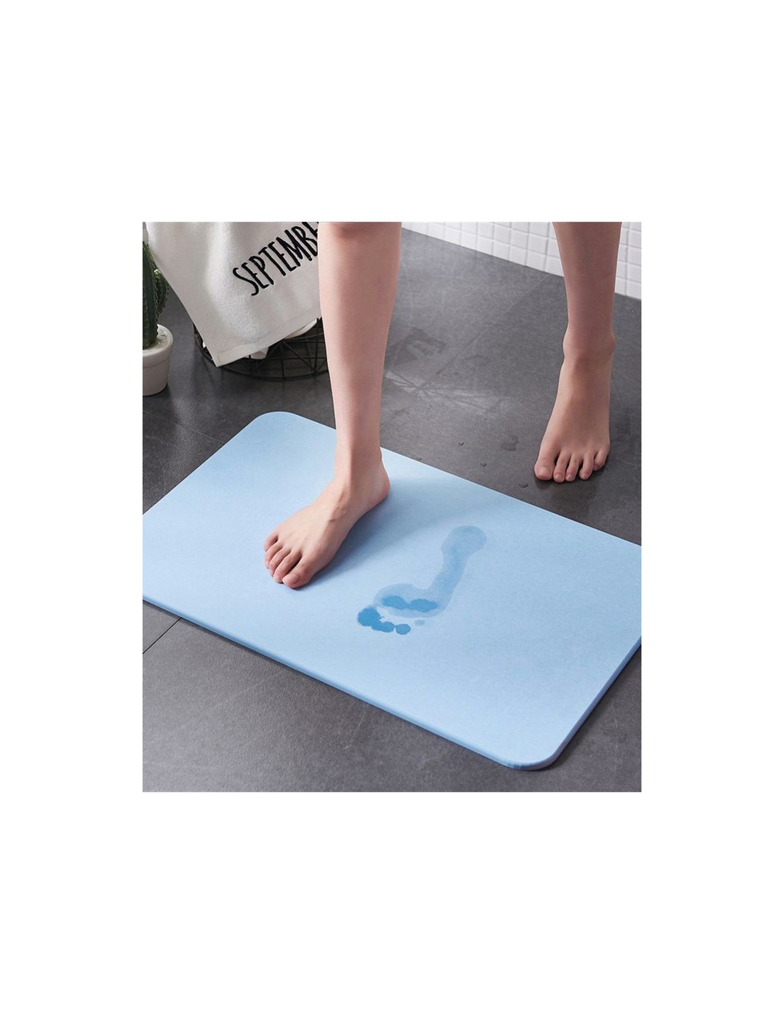 Sortie de bain antidérapante en diatomite - Gris