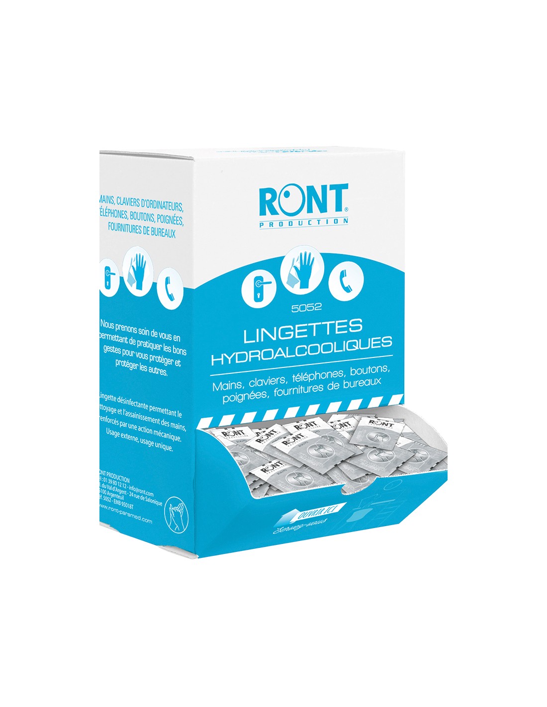 Présentoir lingettes désinfectantes ou nettoyantes